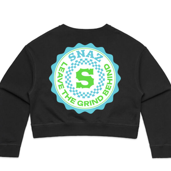 SNAZ - Green Blocks - Wo's Crop Sweater Thumbnail