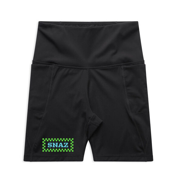 SNAZ - Green Blocks - Wo's Active Bike Shorts Thumbnail