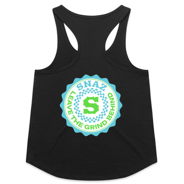 SNAZ - Green Blocks - Wo's Active Racer Back Thumbnail