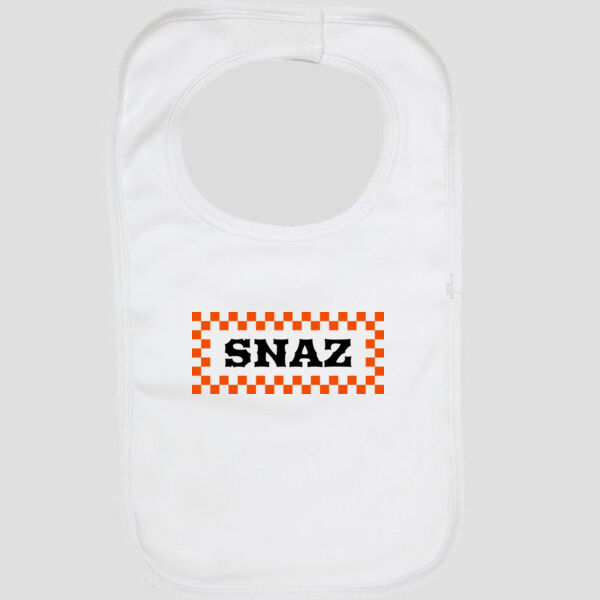 SNAZ - Orange Blocks - Large Baby Bib Thumbnail