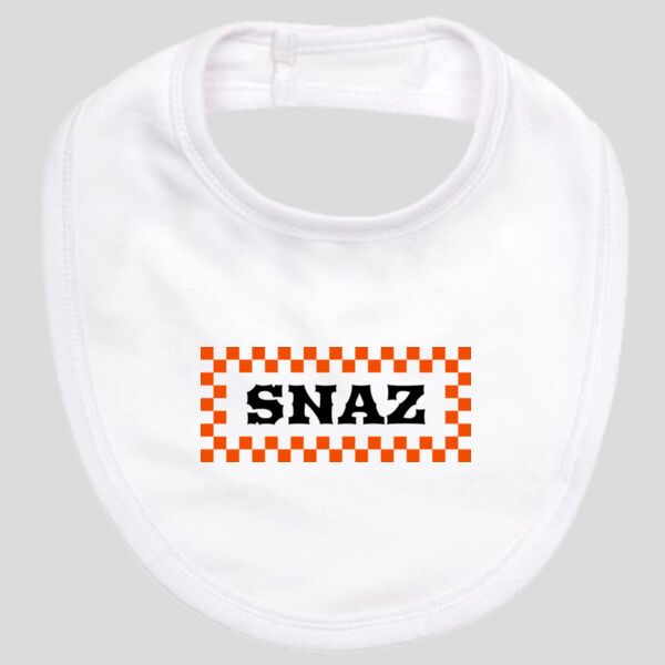 SNAZ - Orange Blocks - Small Baby Bib Thumbnail