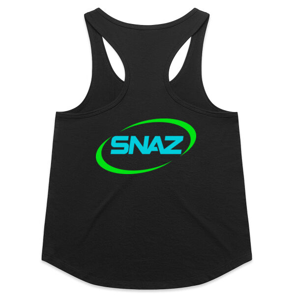 SNAZ - Logo Aqua - Wo's Active Racer Back Thumbnail